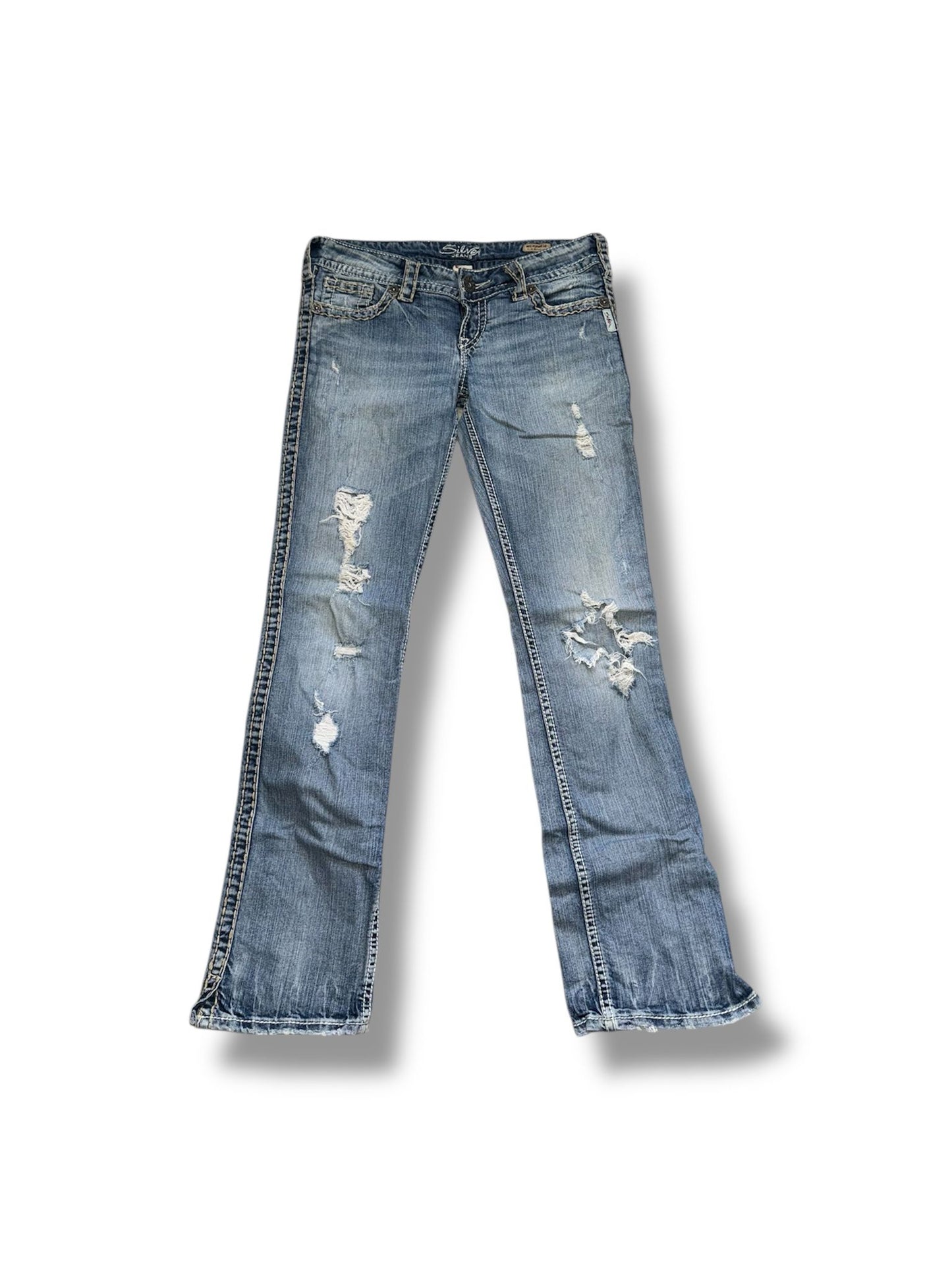 Silver Jeans Straight Fit – W29 L32 met Scheuren