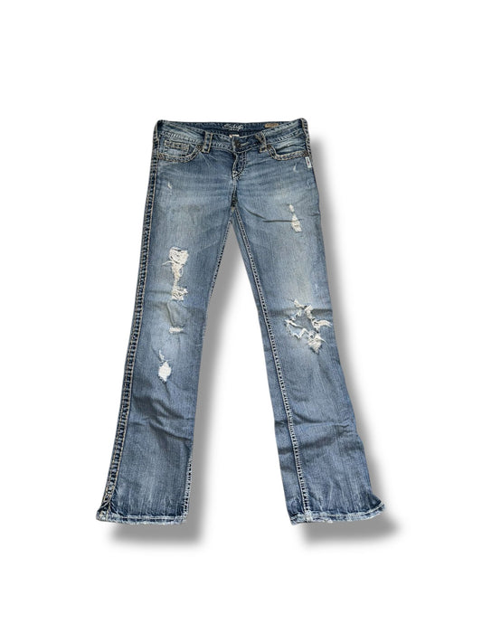 Silver Jeans Straight Fit – W29 L32 met Scheuren